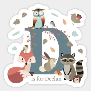 D is for Declan...... personalised children’s gifts Sticker